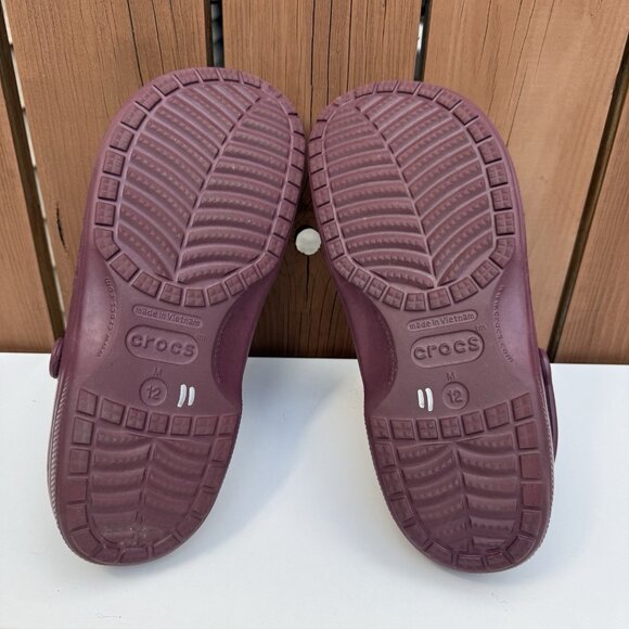Men's Crocs Classic Burgundy Lined Clogs M12 - Picture 6 of 7